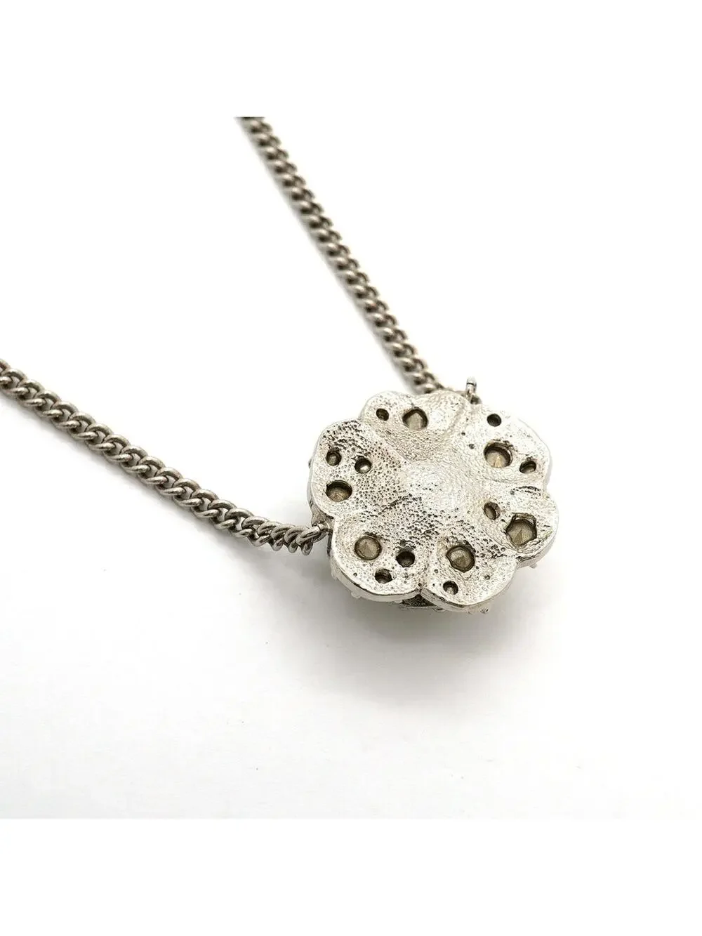 Chanel Cc Logo Pendant Necklace Silver- #357916C78B